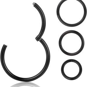 Boys Stainless Steel Body Jewelry Set 4 Pcs, Multiple Sizes & Colors for Piercin